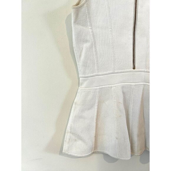 A.L.C. Knit top White XS Peplum Blouse - Picture 11 of 14